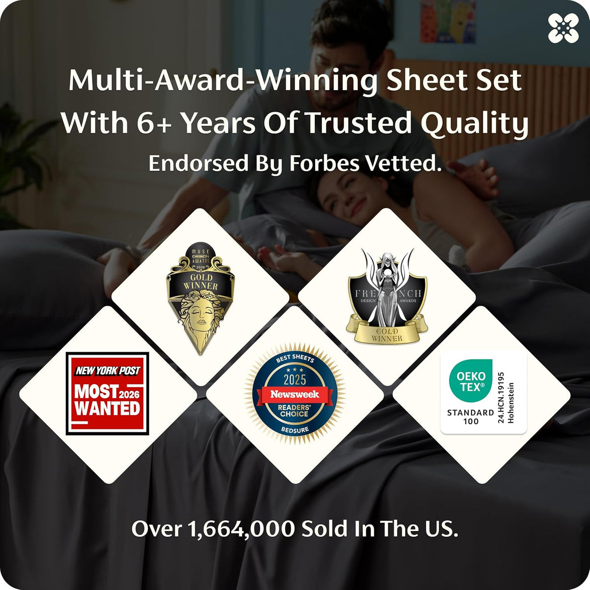 Bedsure PureWoven 100% Rayon Derived from Bamboo, Queen Sheets, 4 Pieces