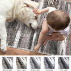 Lansny Modern Abstract Runner Rug 2.6x14, Dark Light Brown White Washable Long - Image 7