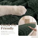 MYSKY HOME Couch Cover for Dogs, Plush Soft Sofa Cover Washable, Couch Covers for 3 Cushion Sofa Pet Friendly, Waterproof Non-Slip Durable Sofa Slipcover Furniture Protector, Moss Green, 35"x83"