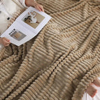Tan Fleece Throw Blanket 90”×90” - Image 3