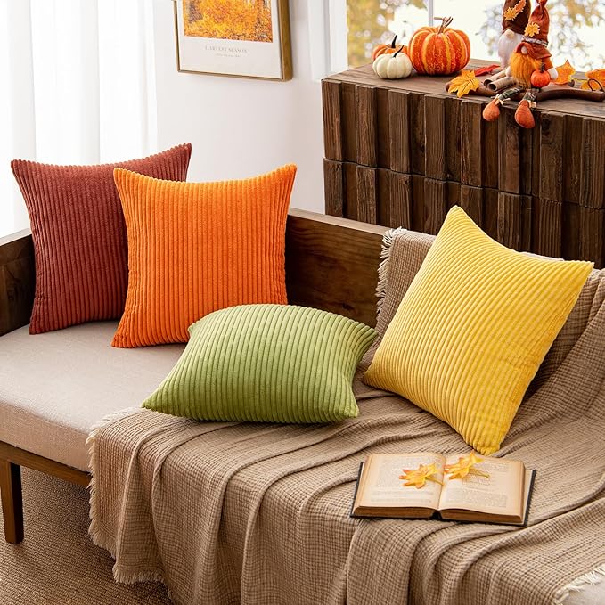 MIULEE Decorative Throw Pillow Covers 20x20 Inch Set of 4, Vibrant Cushion - Image 9