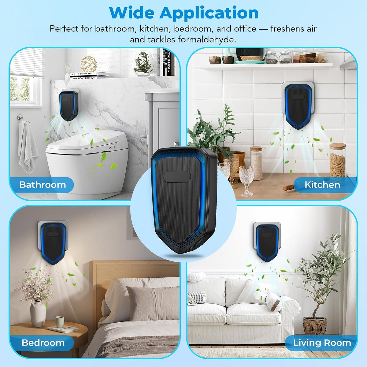 Plug In Negative Ion Air Purifiers Air Ionizers Quiet Air Freshener for Home Bedroom Office Basement - Portable Mini Air Cleaner Odor, Smoke, Dust, Pet Smell
