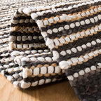 SAFAVIEH Vintage Leather Collection Runner Rug - 2'3" x 6', Dark Brown & Multi, Handmade Boho Fringe Leather, Ideal for High Traffic Areas in Living Room, Bedroom (VTL373C)