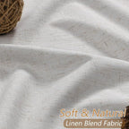 Guken Natural 100% Blackout Curtains 112 Inch Length 2 Panels Set Neutral Linen - Image 3