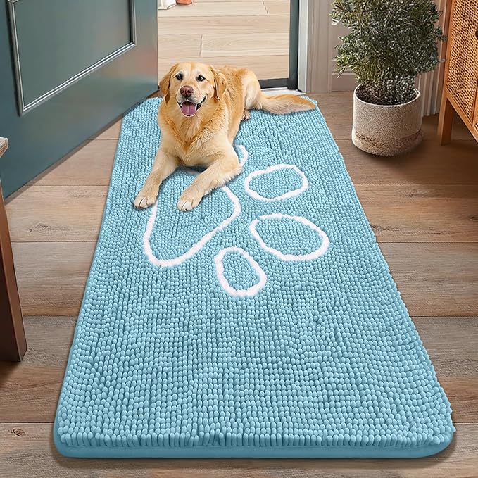 Smiry Dog Door Mat for Muddy Paws, Absorbent Dirt Trapper Non Slip Quick Dry by Smiry