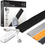 Cordinate 6ft Floor Cord Cover, Cable Protector, Hide Extension Cords