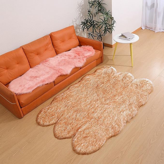 linmopm Faux Fur Rug Sheepskin Shag Fluffy Fuzzy 4x6 ft Rugs - Image 3