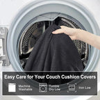 Leather Look Couch Cushion Covers Sofa Seat Slipcovers Sets Couches Furniture - Image 9