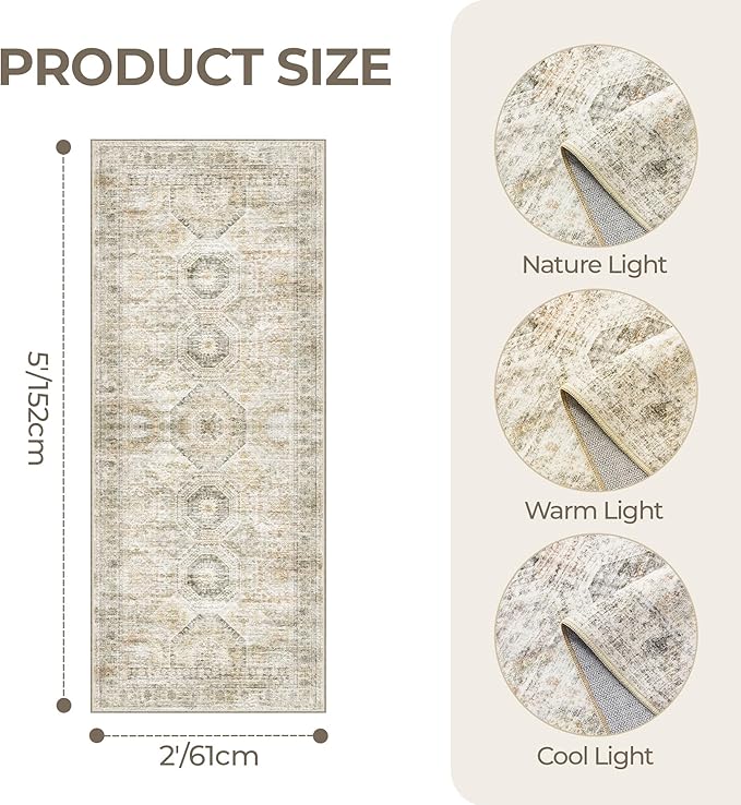 2x5 Rug Runner Washable for Entryway, Soft Bathroom Rugs - Image 2