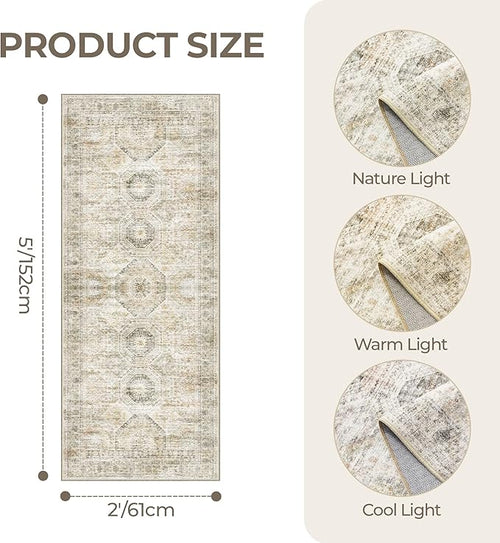 2x5 Rug Runner Washable for Entryway, Soft Bathroom Rugs - Image 2