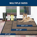 Smiry Front Door Mat Outside Entrance, Heavy Duty Sturdy Natural Rubber Doormat - Image 2