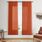 Bright Orange Linen Curtains 72 Inch Long by Nanspring