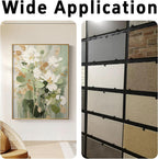 12Pcs Black Tile Display Wall Hanger, Stainless Steel Billboard Mounting Brackets, Heavy Duty Wall-Mounted Tile Hooks for Ceramics, Mirrors, Picture Frames (35x23x30mm)