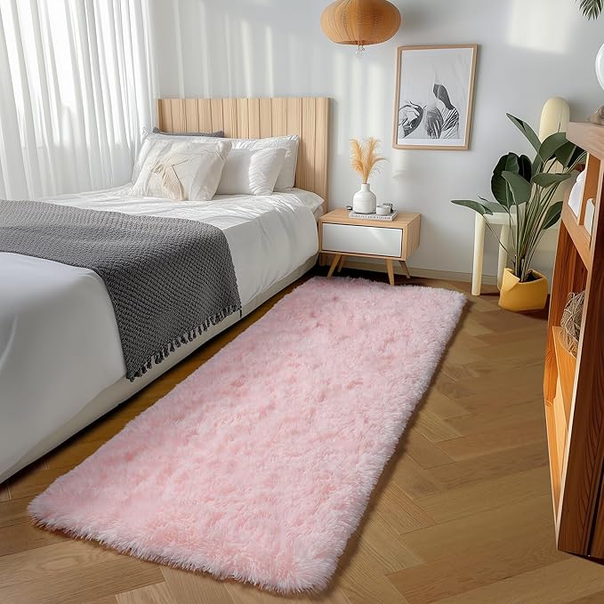 ONASAR Pink Runner Rugs for Bedroom Living Room, 2x6 Bedside Hallway Fluffy - Image 8