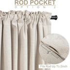 100% Blackout Shield Linen Blackout Sliding Door Curtains - Image 4