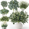 Rowfad 135 Pcs Artificial Eucalyptus Stems, Mixed Greenery Stems for Decor