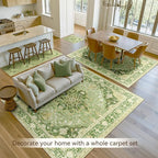 RELEANY Area Rugs 10'x14' Washable Non-Slip, Floral Vintage Distress Print - Image 4