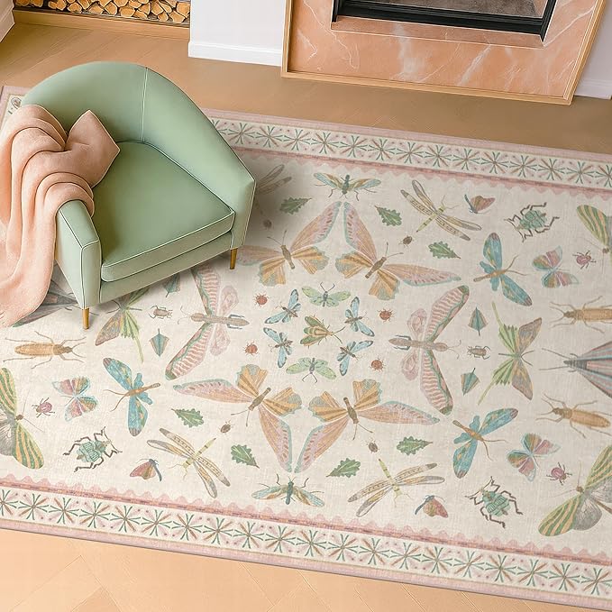 Hazo Haus Neutral Girl Nursery Rug 4x6 - Image 3