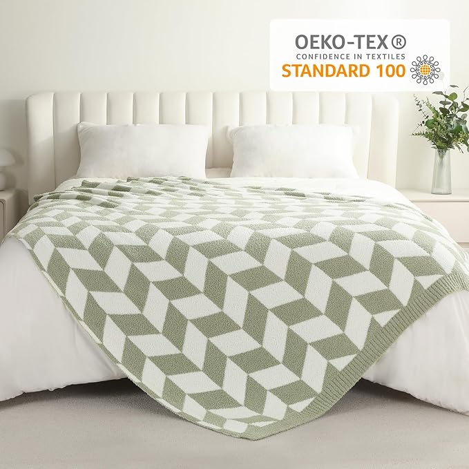 Snuggle Sac Sage Green Bedding Blankets Twin Size, Super Soft Warm Blankets - Image 3