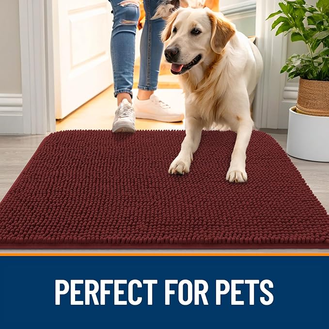 OLANLY Dog Door Mat for Muddy Paws 47x24, Absorbs Moisture and Dirt, Absorbent - Image 6