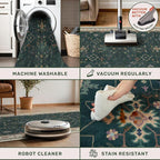 Hazo Haus Dark Green 2x8 Non Slip Kitchen Runner Rugs - Image 4