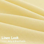 Yellow Linen Textured 96 Inch Curtains 2 Panel Set Back Tab Rod Pocket Sheer - Image 5
