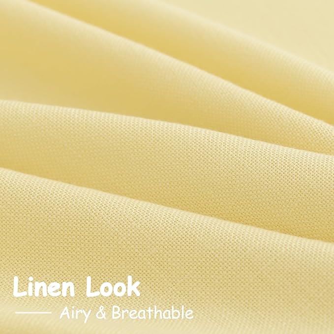 Nanspring Yellow Linen Curtains 80 Inches Long - Image 5
