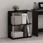 Furinno Jaya Simple Design 3-Tier Bookcase/Bookshelf/Display Rack with Stainless Steel Tubes, Americano
