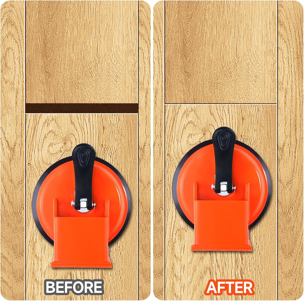 Floor Gap Fixer Tool Kit, Suction Cup Plank Grabber Floor Fix with Rubber Mallet, Heavy Duty for Rigid Floating Laminate SPC LVT Vinyl Plank Flooring Gap Repair