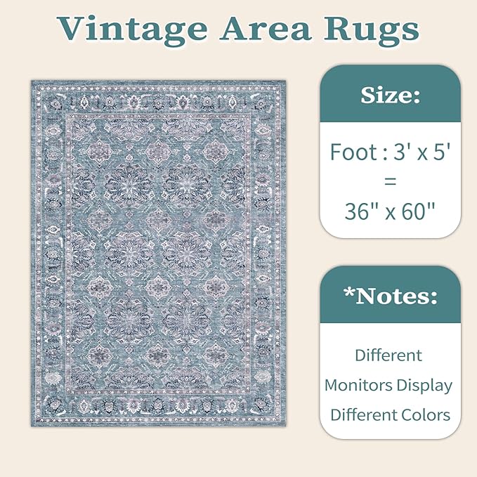 SERISSA 3x5 Boho Floral Area Rugs - Image 6