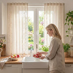 jinchan Evelyn Embroidered Linen Curtains 63 inch Floral Curtains - Image 7
