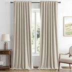 MIULEE 100% Blackout Linen Curtains by MIULEE