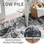2x8 Washable Runner Rugs for Hallway: Easy-to-Clean Abstract Runners for - Image 3