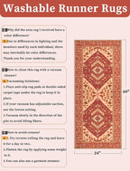 SERISSA Boho Washable Runner Rug, 2x5 Rug Runner Non-Slip Vintage Red Hallway - Image 6