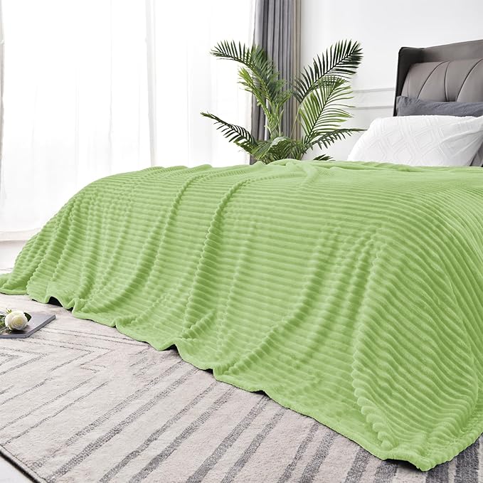 BEDELITE Fleece Blanket Queen Size – 3D Ribbed Jacquard Soft and Warm by BEDELITE