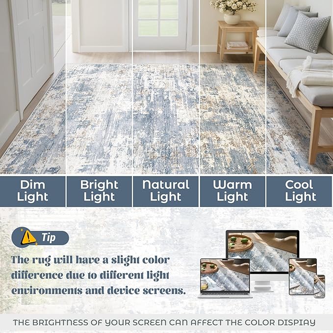 XLUEZ 10x12 Area Rug for Living Room, Washable Modern Abstract Large Area Rug - Image 7