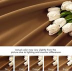 MIULEE Golden Brown Back Tab Blackout Curtains 120 Inch Long 2 Panels Set - Image 8