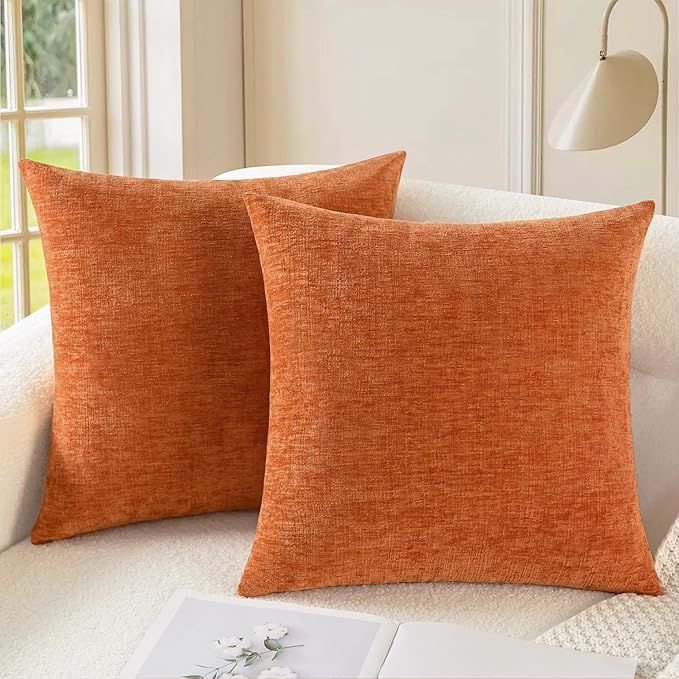 CaliTime Fall Throw Pillow Covers Decorative 18 X 18 Inches Pack of 2 Cozy by CaliTime