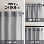 MIULEE Grey Linen Curtains 72 Inch Length - Image 3