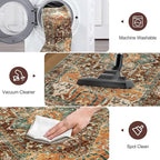 Yamaziot Washable Runner Rug, 3x8 Non-Slip Boho Vintage Hallway Rug - Image 4