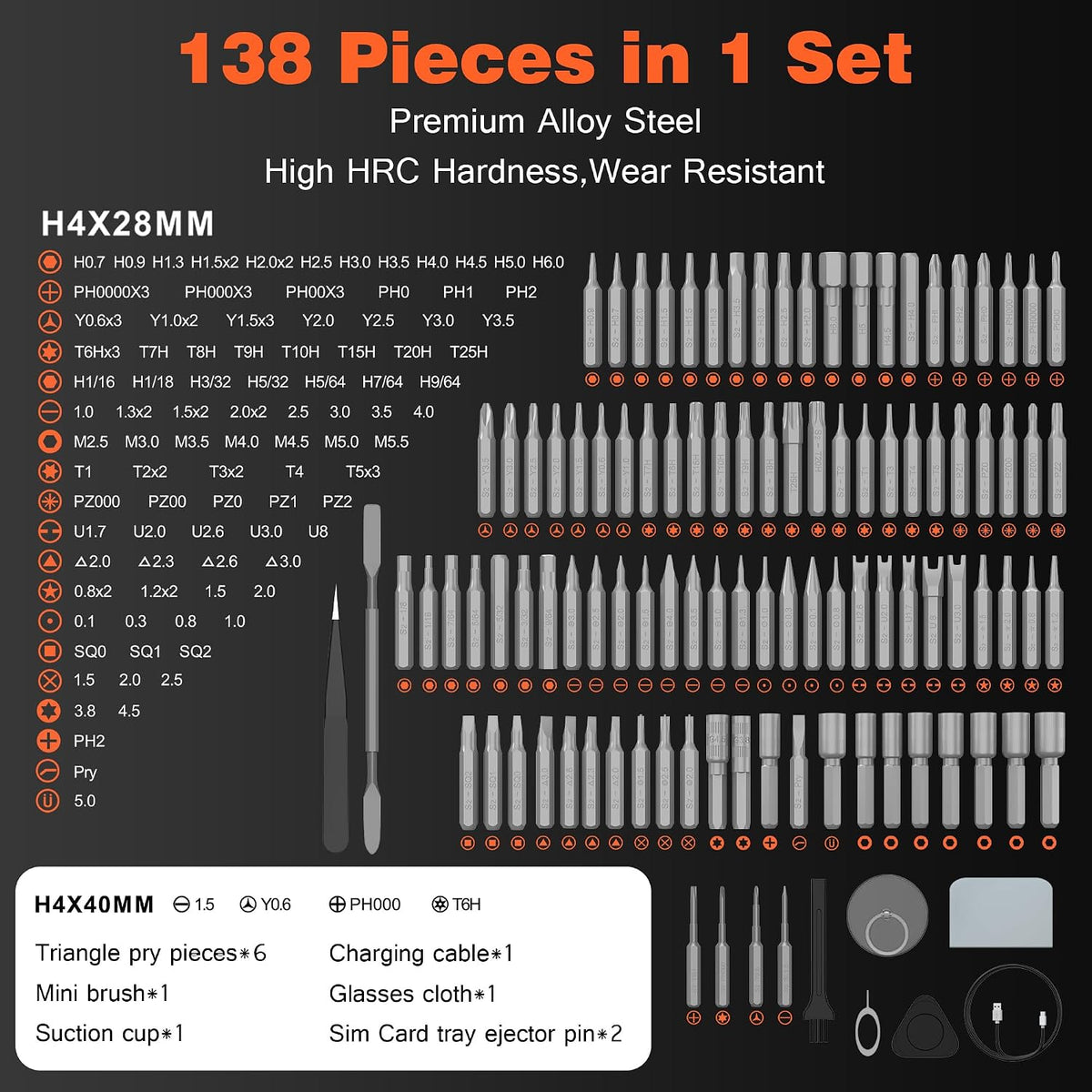 138-IN-1 Electric Screwdriver Set Cordless with 120 Precision Bits