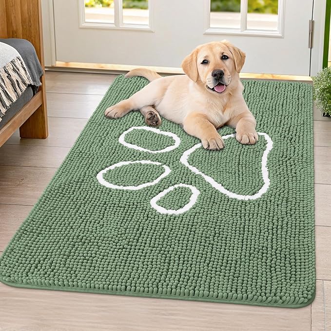 Smiry Dog Door Mat for Muddy Paws, Absorbent Dirt Trapper Non Slip Quick Dry by Smiry