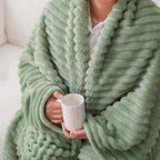 Sage Green Fleece Throw Blanket 60”×80” - Image 4