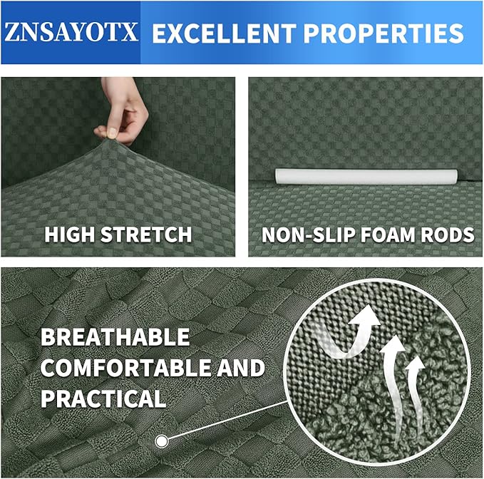 ZNSAYOTX 1 Piece Jacquard Chair Slipcovers - Image 4