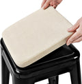 BUYUE Friendly Woven Fabric Magnetic Bar Stool Cushion 1 Piece, Enhanced Anti-Slip Breathable Small Chair Seat Pad for Café Bistro Stackable Metal Stool (Square, Beige, 1)