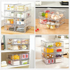 Clemate 8Pack Stackable Kitchen Storage Organizer,Pantry Organizers and Storage, Foods Organizer Bins, Fits Kitchen, Pantry, Cabinet, Closet, All Purpose Portable Household Containers