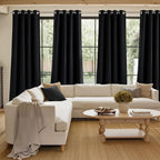 NICETOWN Short Faux Linen Black Blackout Curtains 63 inches Long - Image 4