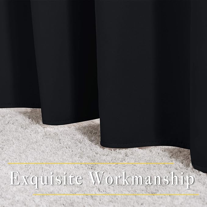 NICETOWN Blackout Black Curtains & Drapes 90 inches Long - Image 6