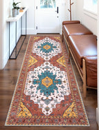 SERISSA Boho Washable Runner Rug, 2x6 Rug Non-Slip Vintage Orange Hallway - Image 5