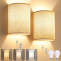 Yunaking Plug in Wall Sconces Set of Two Wall Lights with On/Off Switch